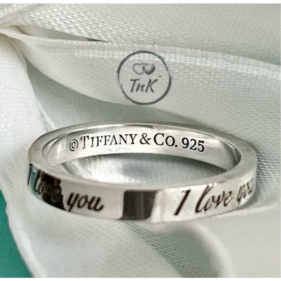 Tiffany & Co. Retired Notes "I Love You" Ring - Sterling Silver - Size 5 - Picture 15 of 16